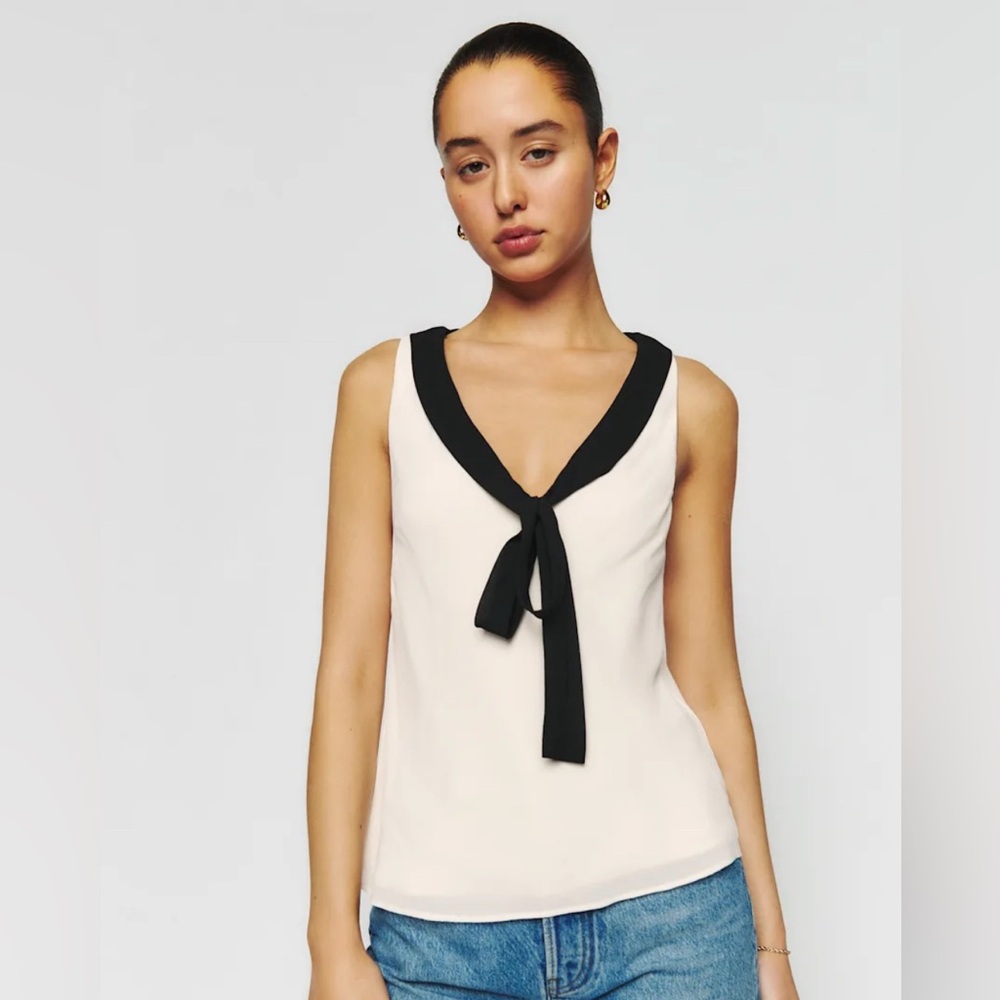 Reformation Jolene Tie-Front Blouse - Picture 2 of 7